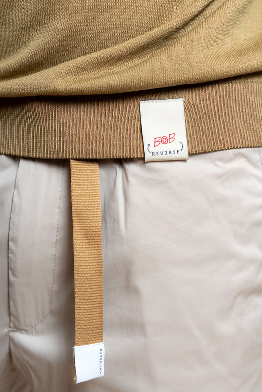 T-shirt Eddy Reversibile in Filo di Cotone Beige