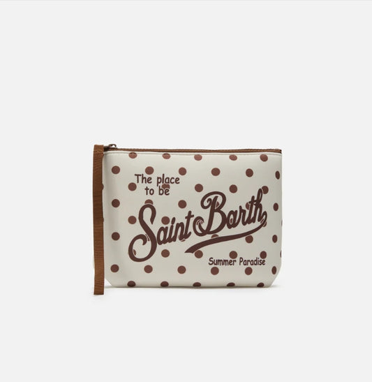 Pochette Aline Regular Pois Beige e Marrone