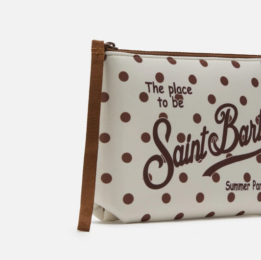 Pochette Aline Regular Pois Beige e Marrone