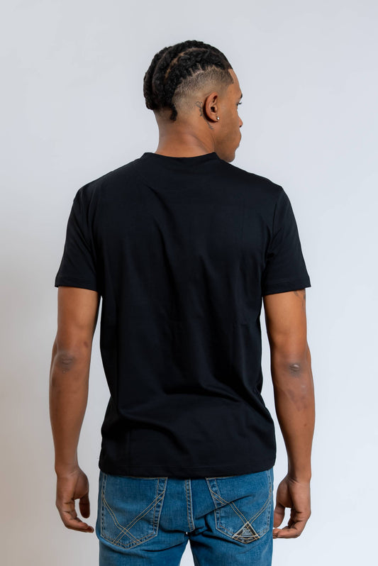 T-shirt Pocket Nera con Taschino a Fantasia