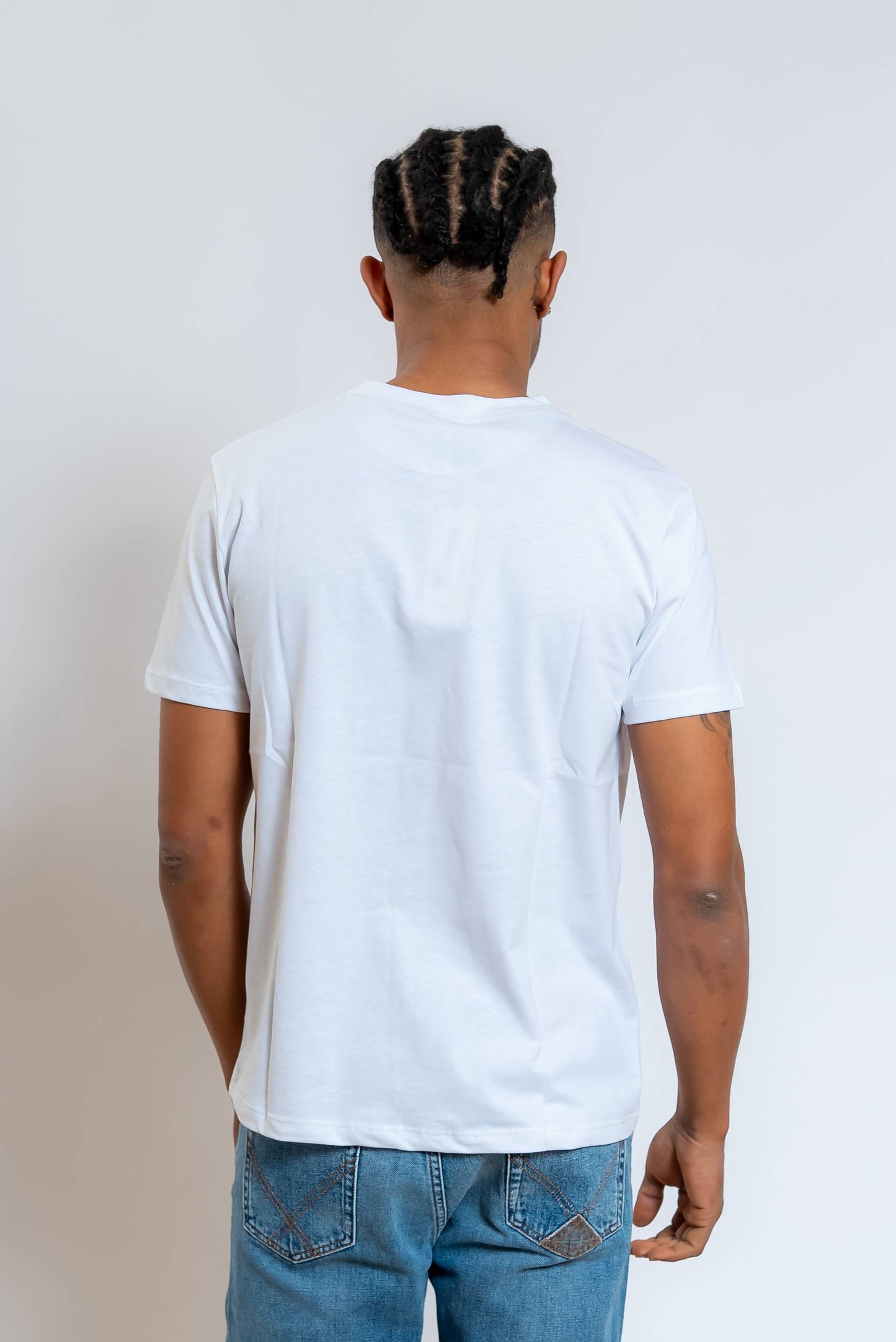 T-shirt Pocket Bianca con Taschino Fantasia
