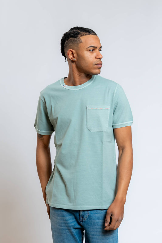 T-shirt Disk/T Verde con Taschino