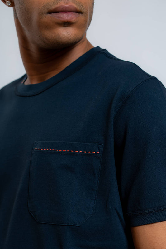 T-shirt Disk/T Blu con Taschino