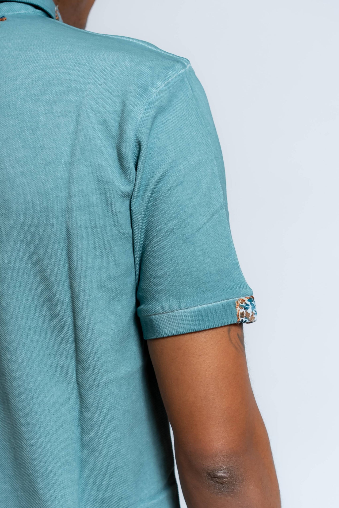 Polo Ricky Verde con Ricami Floreali