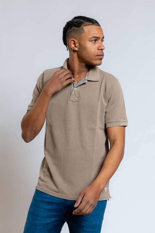 Polo Bliss in Piquet Beige con Logo
