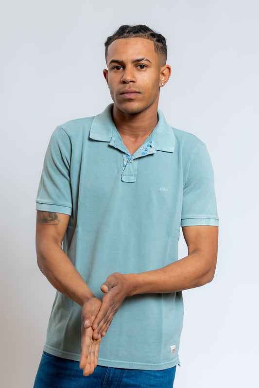 Polo Bliss in Piquet Verde Acqua con Logo