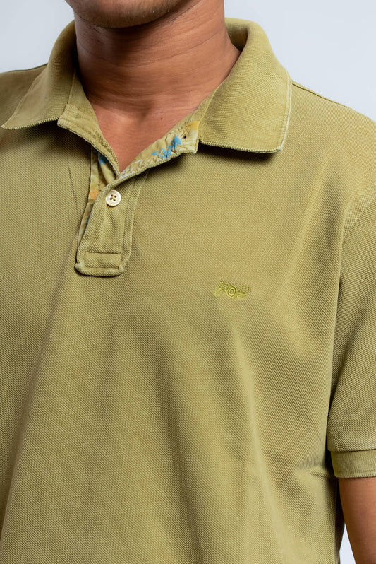 Polo Bliss in Piquet Verde con Logo