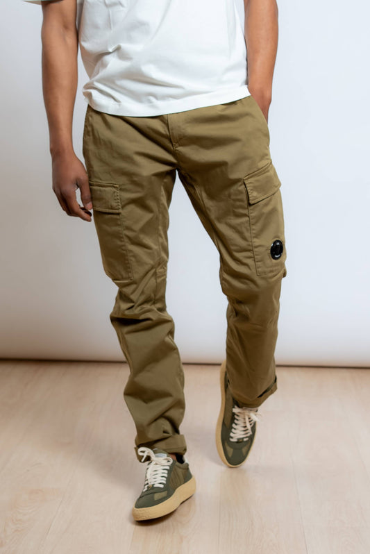 Pantaloni Cargo Satin Stretch Verde