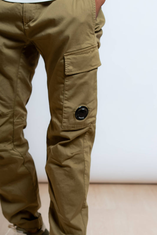 Pantaloni Cargo Satin Stretch Verde