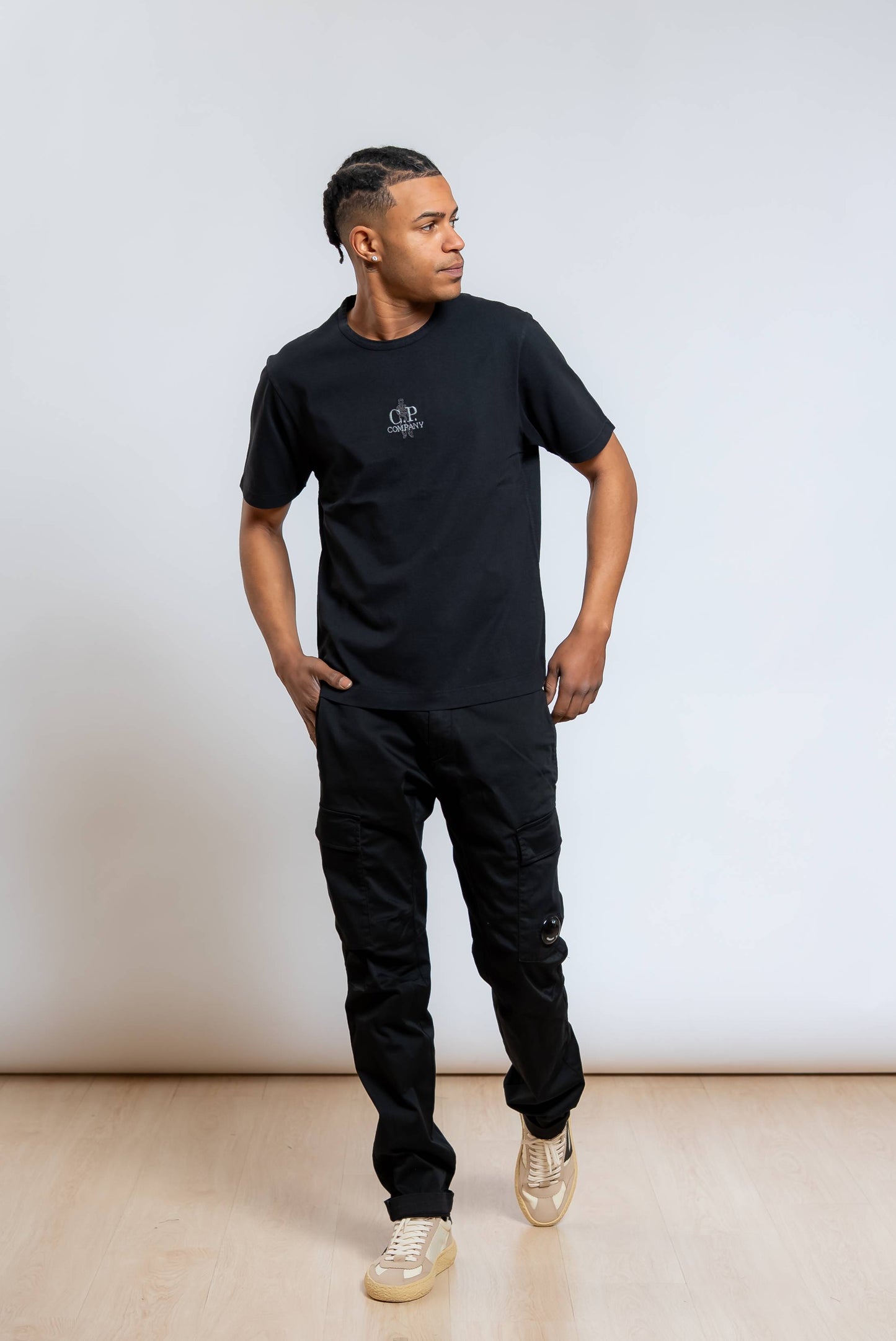 Pantaloni Cargo Satin Stretch Nero