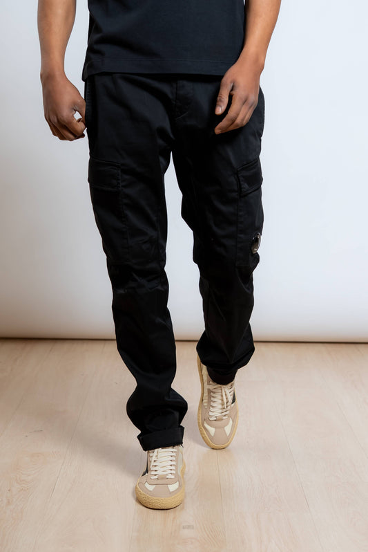 Pantaloni Cargo Satin Stretch Nero