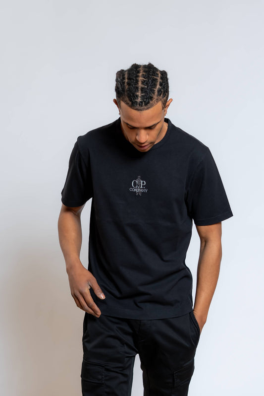 T-shirt Logo Sailor in Jersey Nero