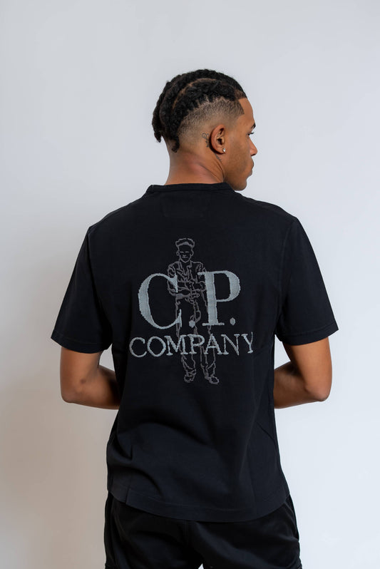 T-shirt Logo Sailor in Jersey Nero