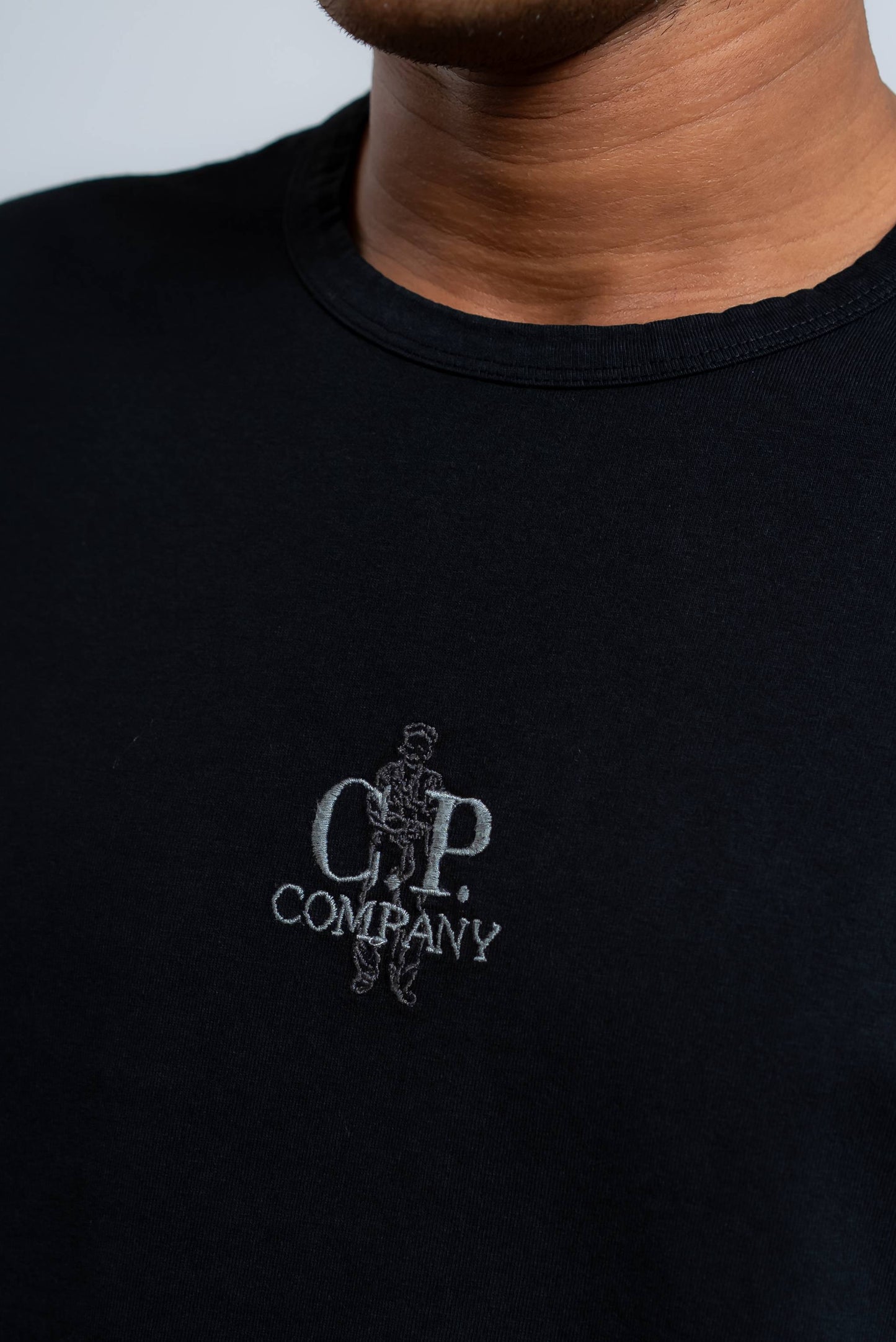 T-shirt Logo Sailor in Jersey Nero