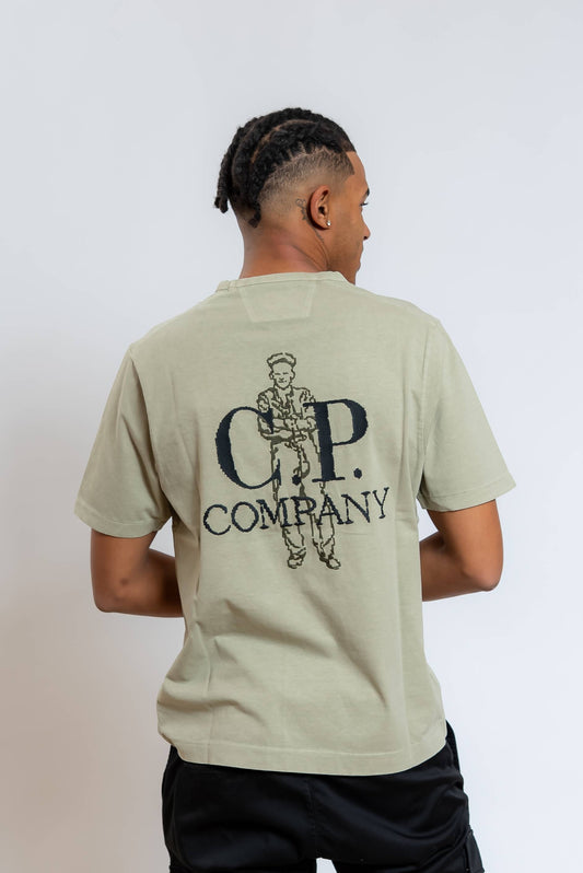 T-shirt Logo Sailor in Jersey Verde