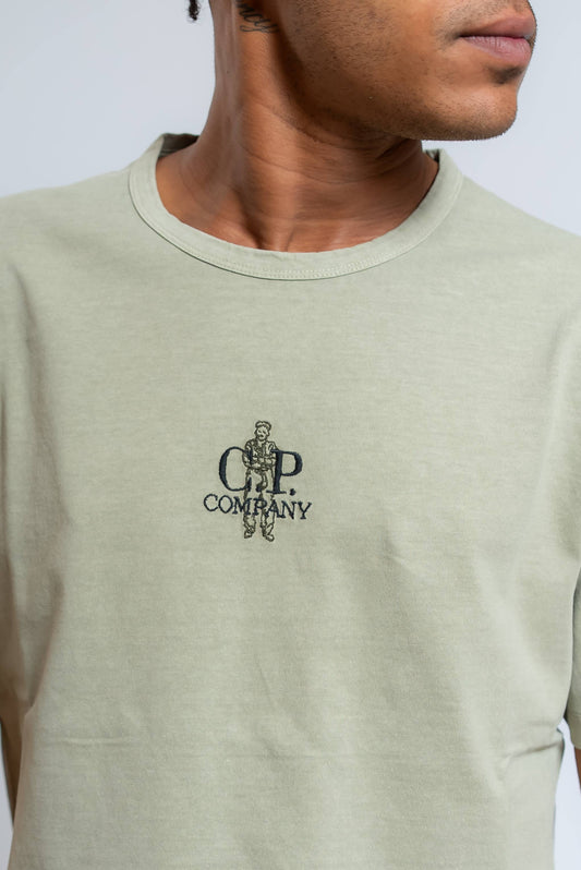 T-shirt Logo Sailor in Jersey Verde