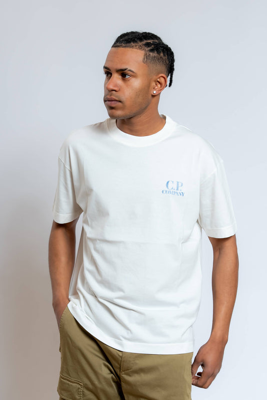 T-shirt Bianca con Logo Sailor Stampato