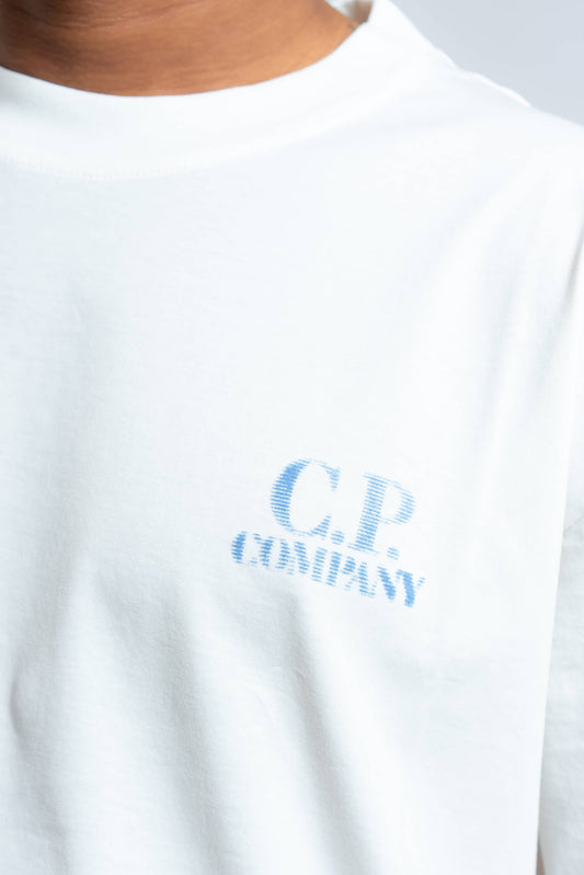 T-shirt Bianca con Logo Sailor Stampato