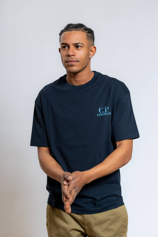 T-shirt Blu con Logo Sailor Stampato