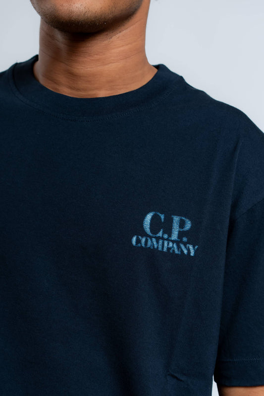 T-shirt Blu con Logo Sailor Stampato