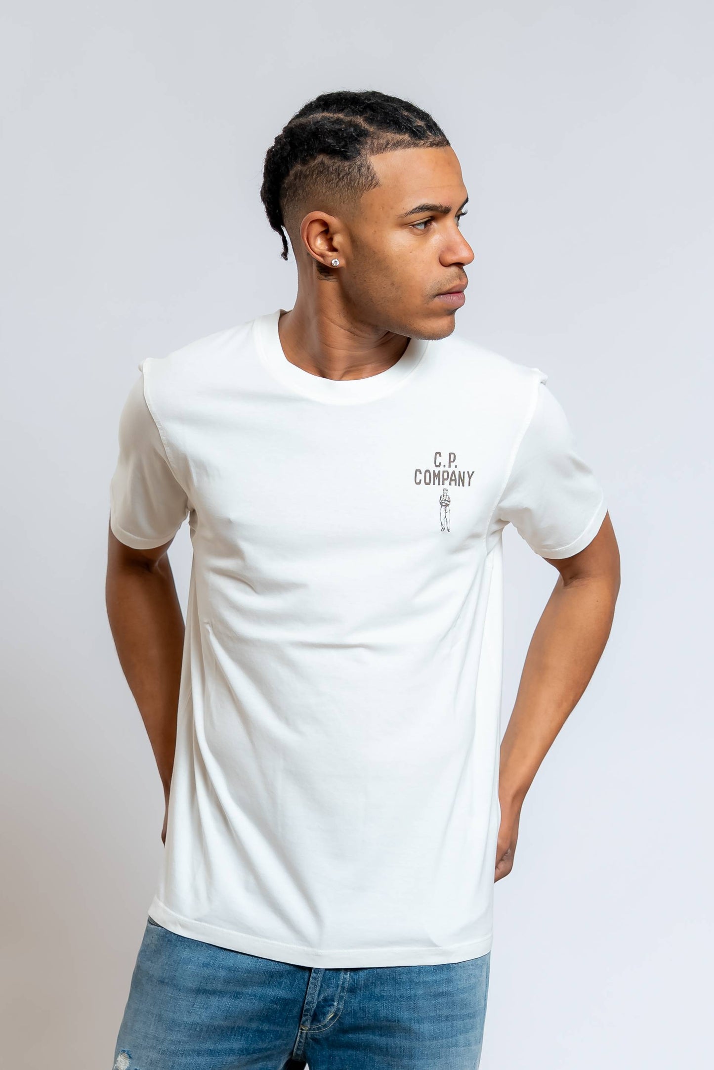T-shirt Bianca con Logo Sailor Stampato