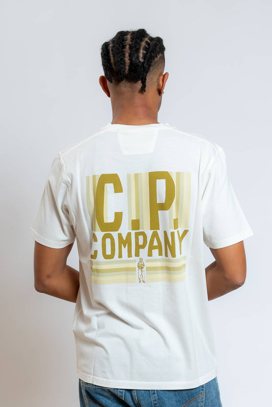 T-shirt Bianca con Logo Sailor Stampato