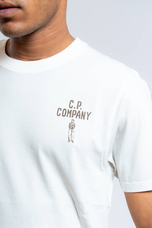 T-shirt Bianca con Logo Sailor Stampato