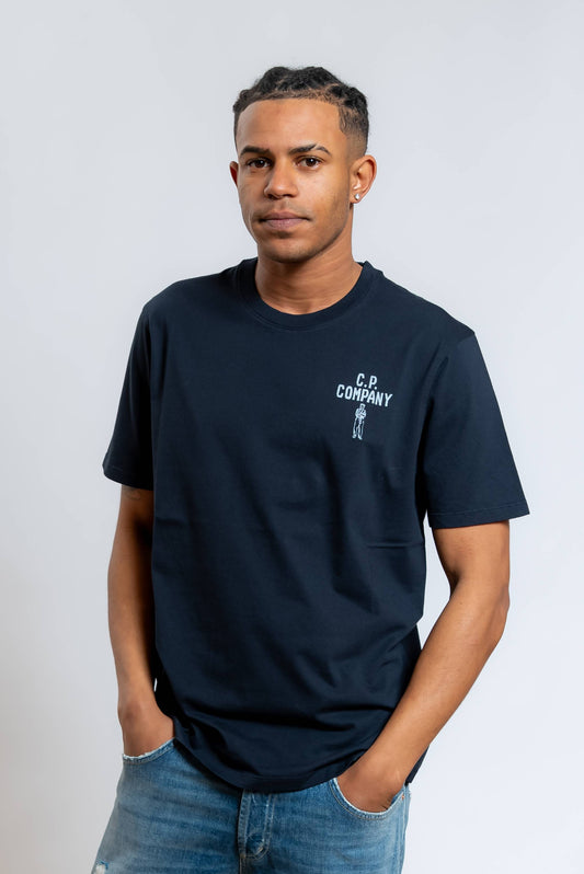 T-shirt Blu con Logo Sailor Stampato