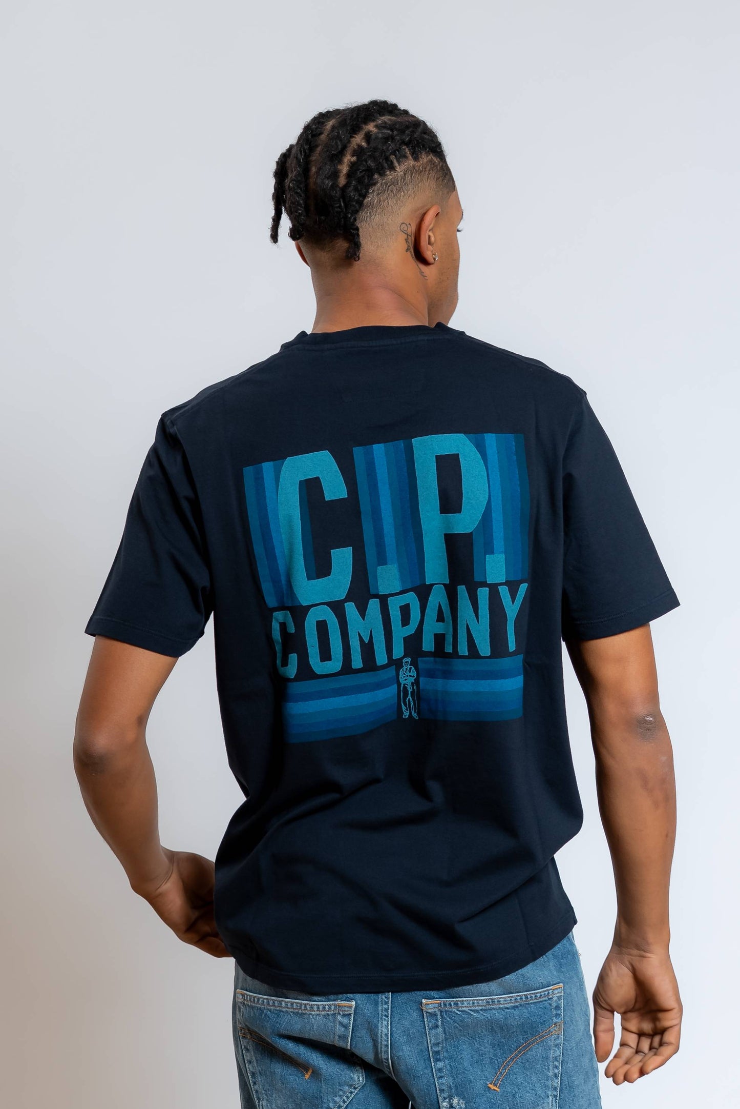 T-shirt Blu con Logo Sailor Stampato