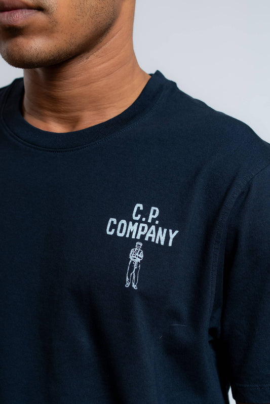 T-shirt Blu con Logo Sailor Stampato