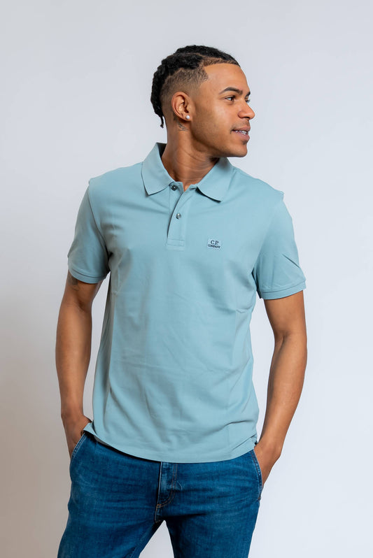 Polo in Piquet Celeste con Logo