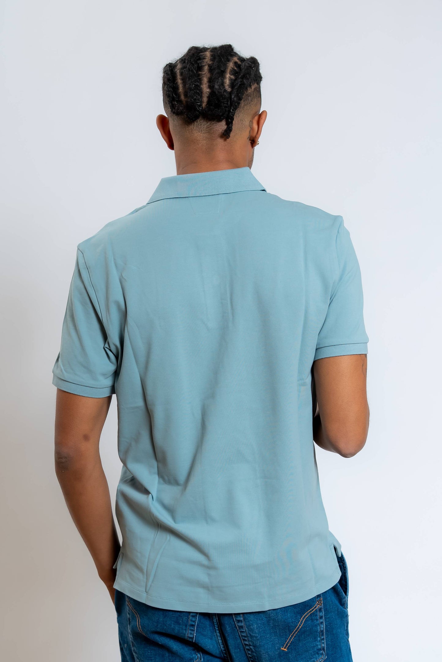 Polo in Piquet Celeste con Logo