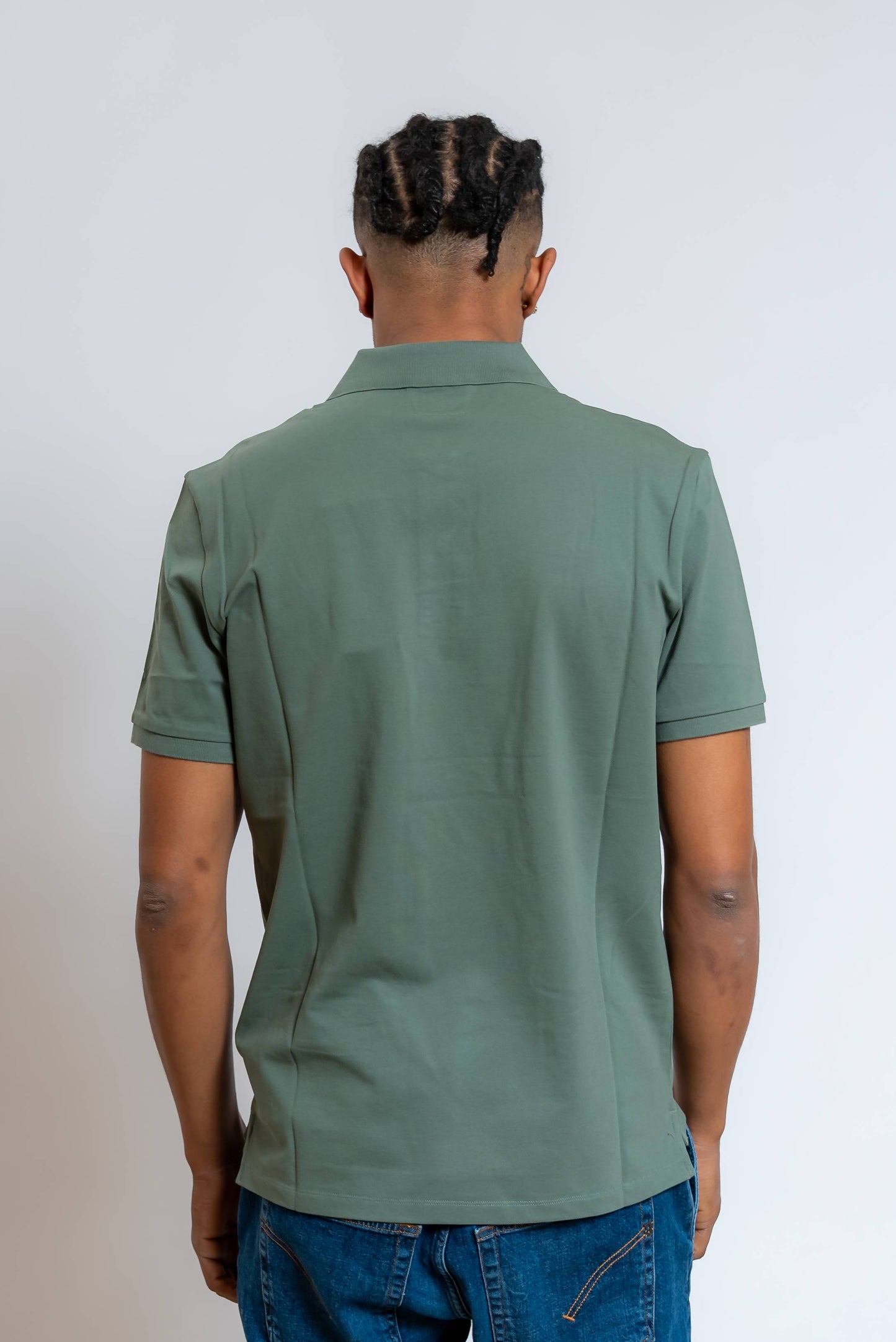 Polo in Piquet con Logo Verde