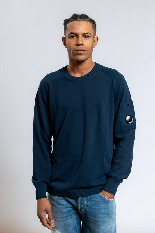 Maglia Blu in Crepe di Cotone