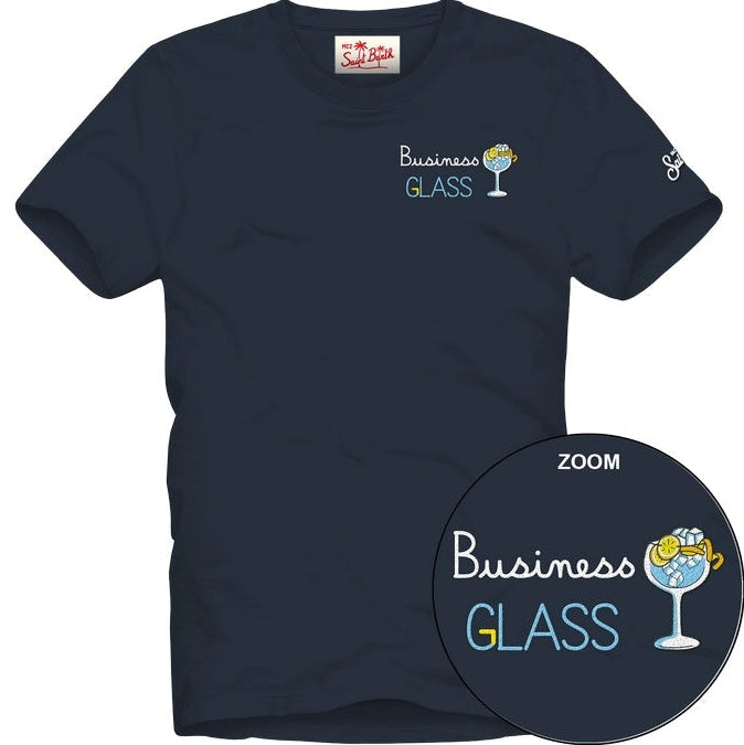 T-shirt Business Glass in Cotone Blu