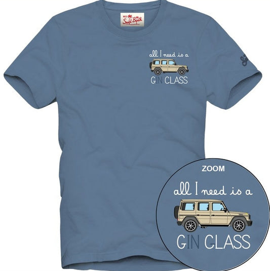 T-shirt Need Gin Class Azzurra