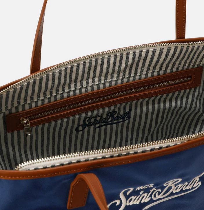 Borsa Large City in Nylon Blu