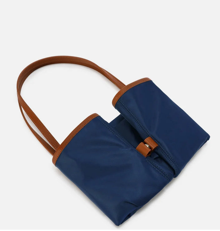 Borsa Large City in Nylon Blu