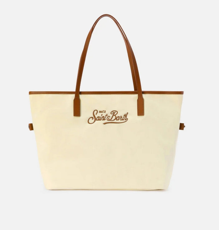 Borsa Large City in Nylon Bianca