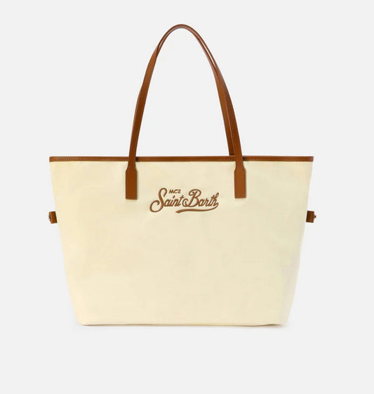 Borsa Large City in Nylon Bianca