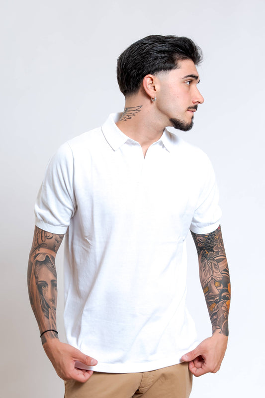 Polo Sloan in Cotone Bianco