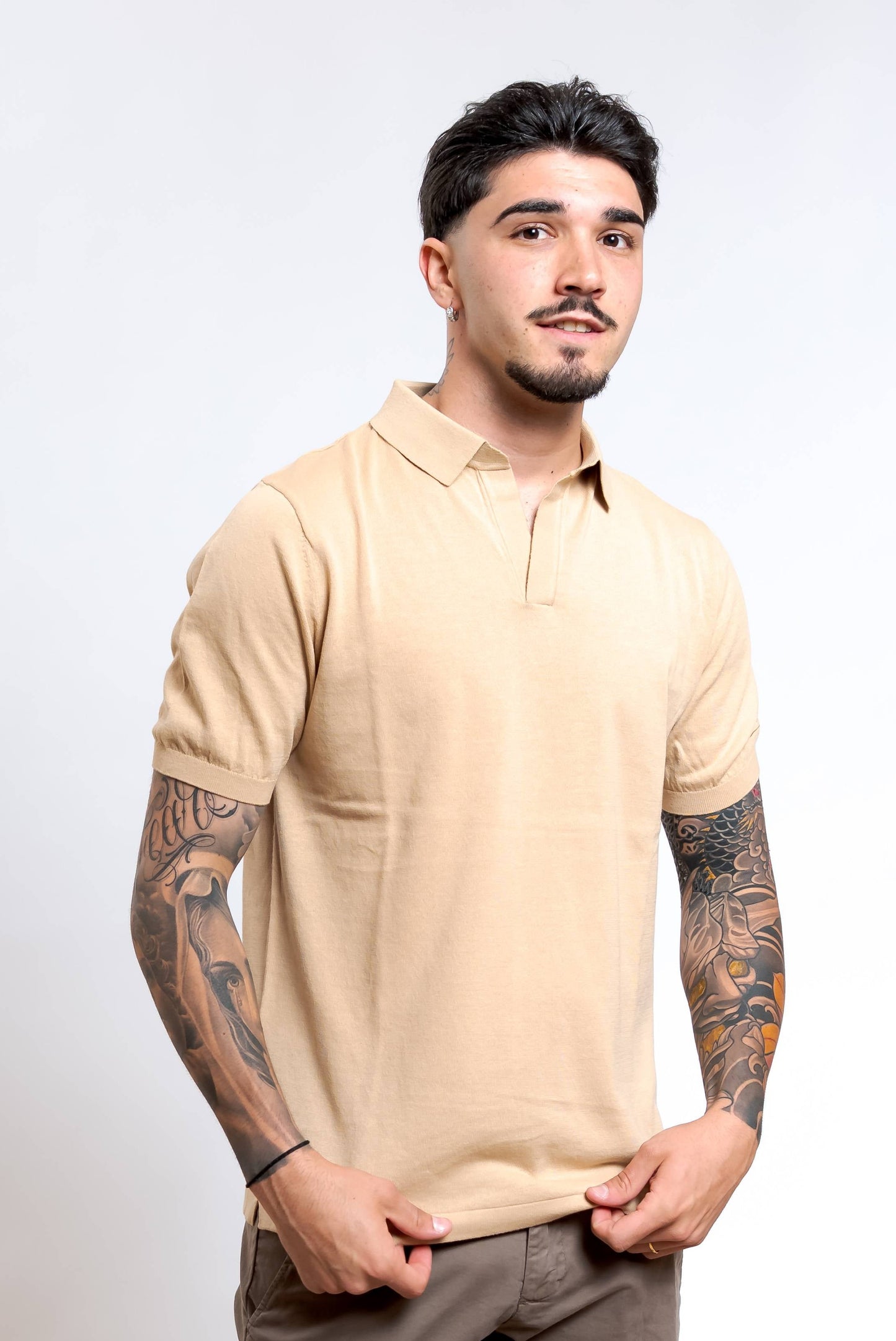 Polo Sloan in Cotone Beige