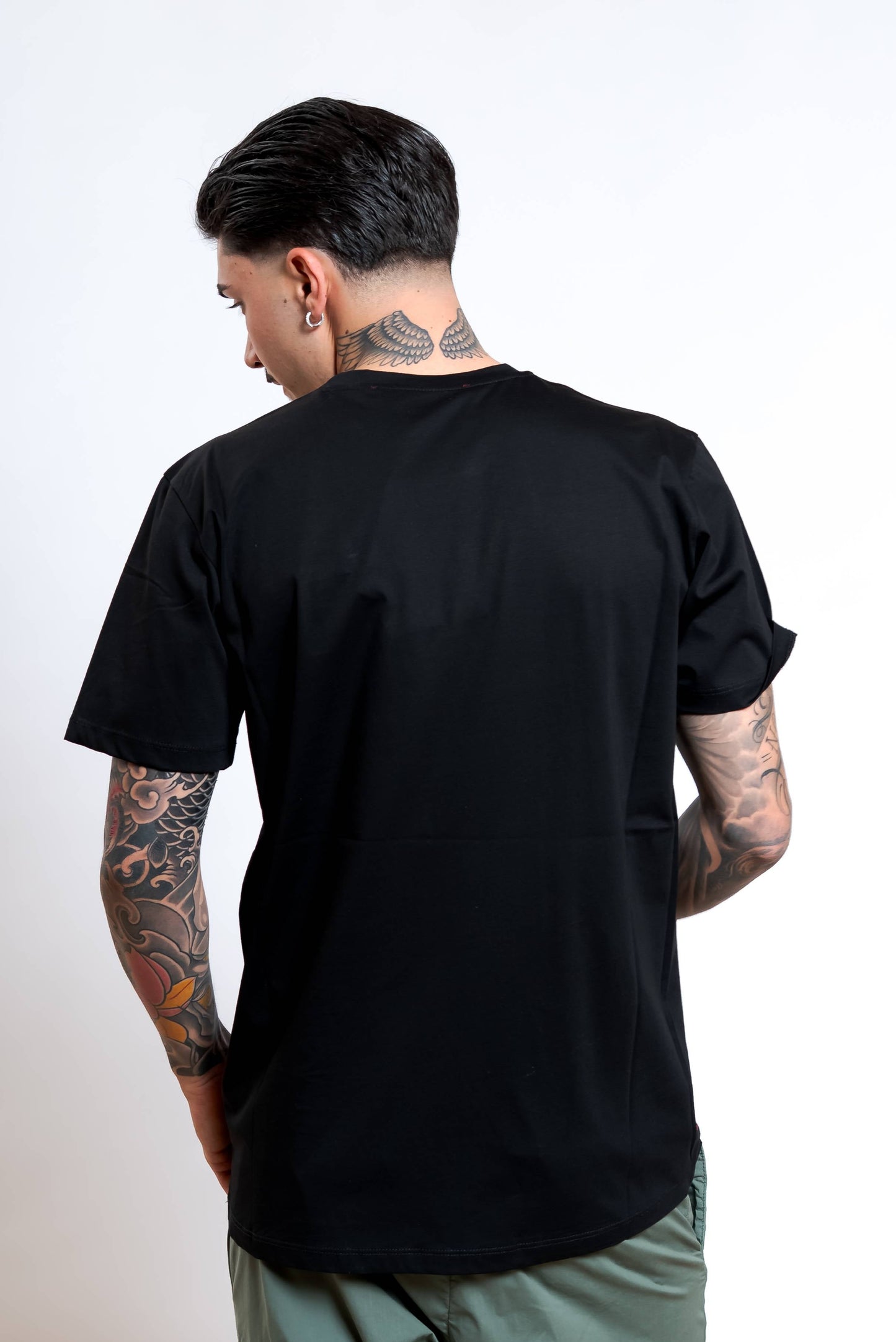 T-Shirt Basic in Jersey di Cotone Nero