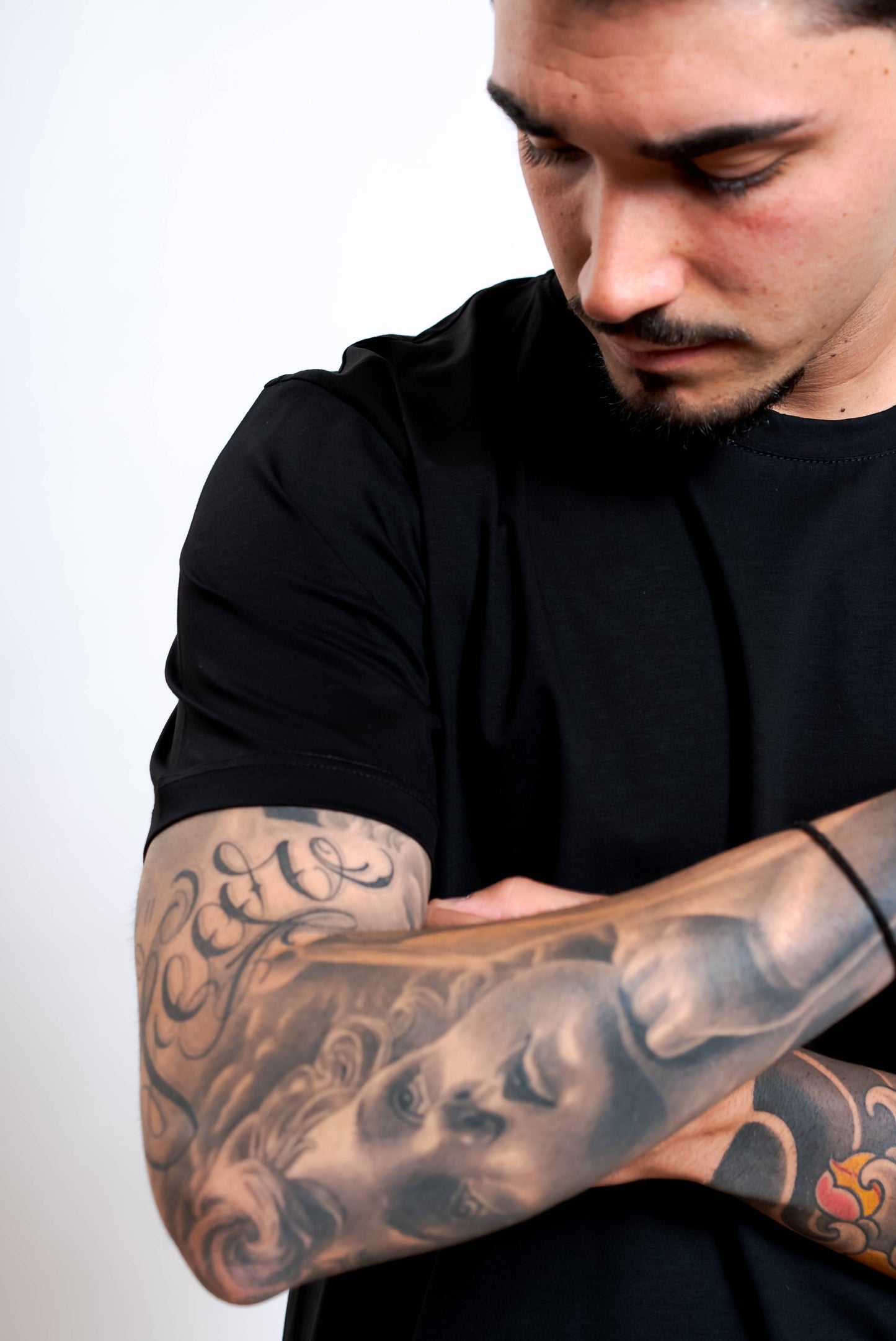 T-Shirt Basic in Jersey di Cotone Nero