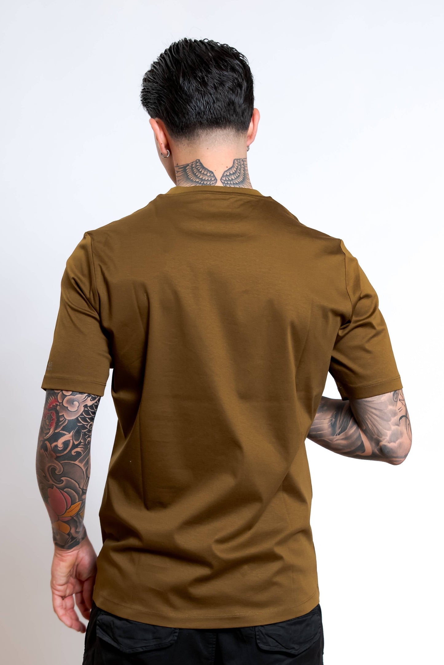 T-shirt in Cotone Marrone