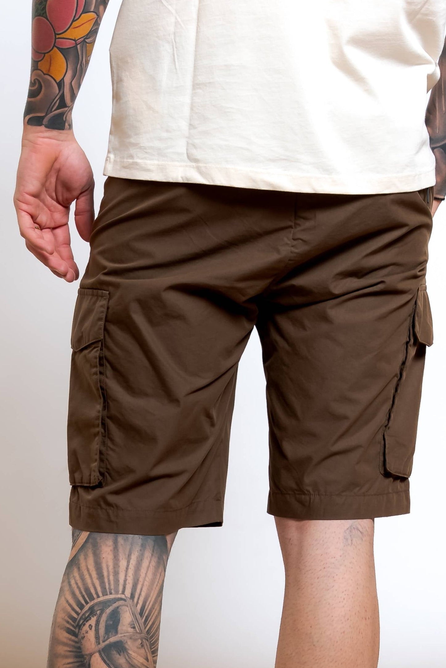 Bermuda Omono in Cotone e Nylon Marrone