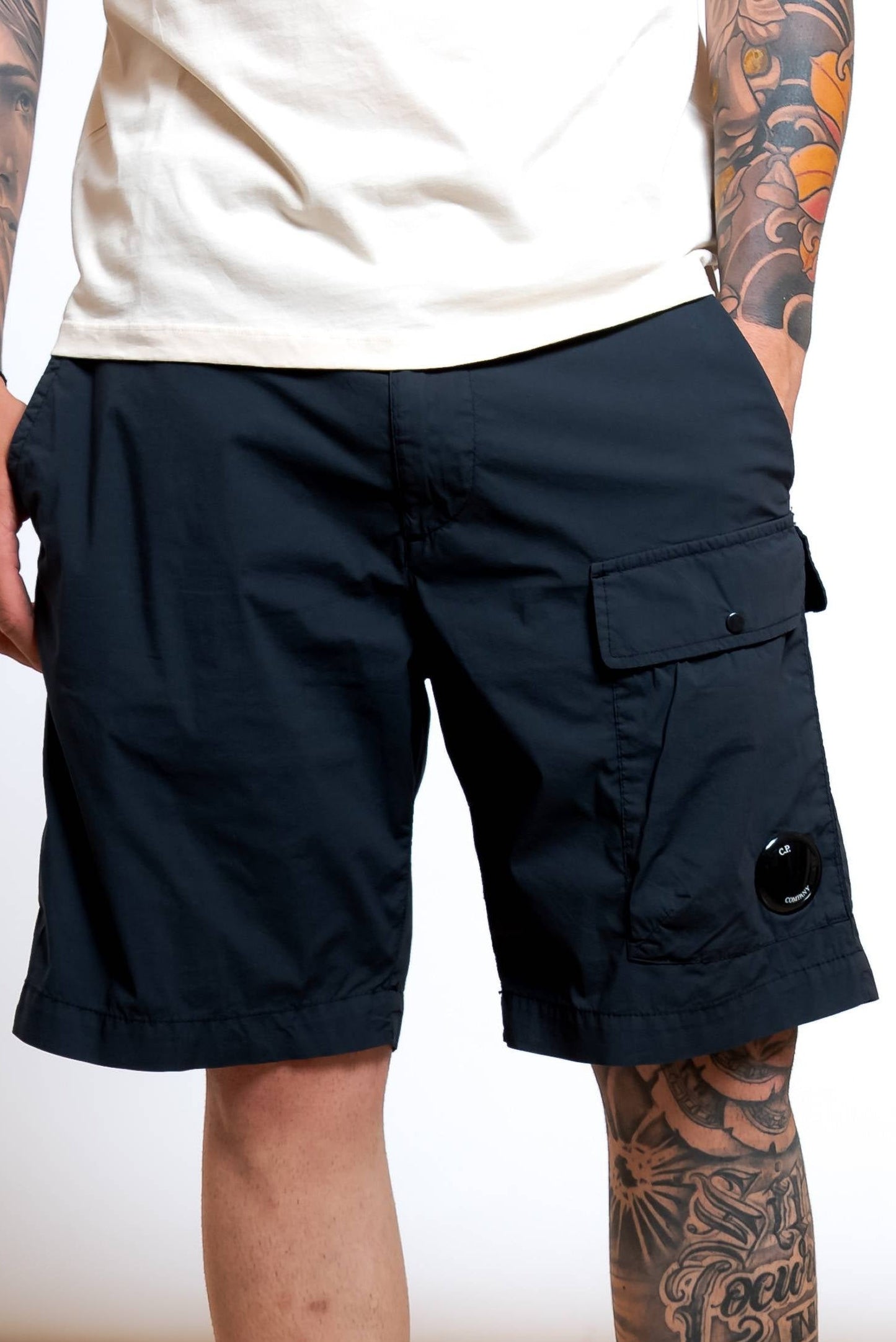 Bermuda 50 Fili Stretch in Cotone Blu