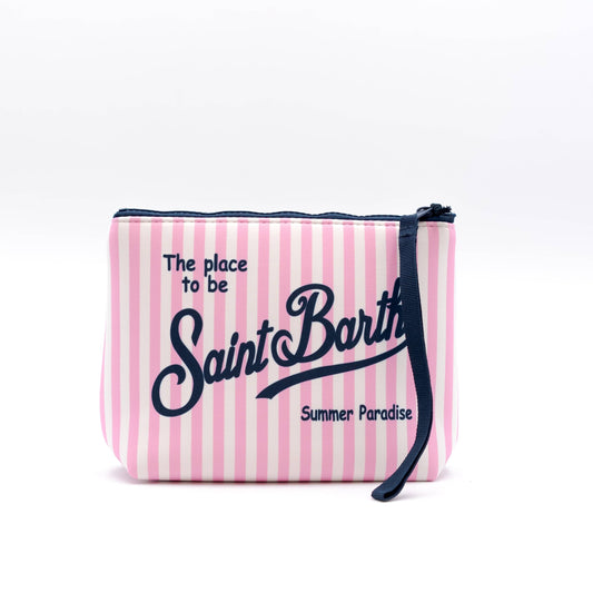 Pochette Aline Stripes Mini Bianca e Rosa