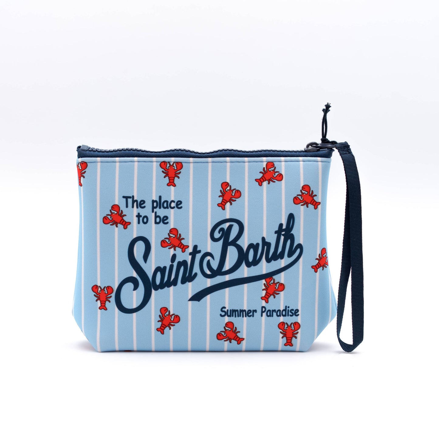 Pochette Aline Lob Double Stripes con Aragoste Rosse