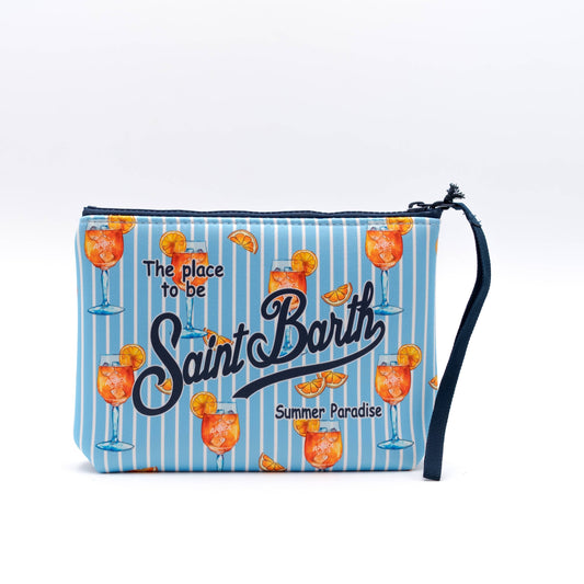Pochette Aline Happy Cocktail Double Stripes Celeste